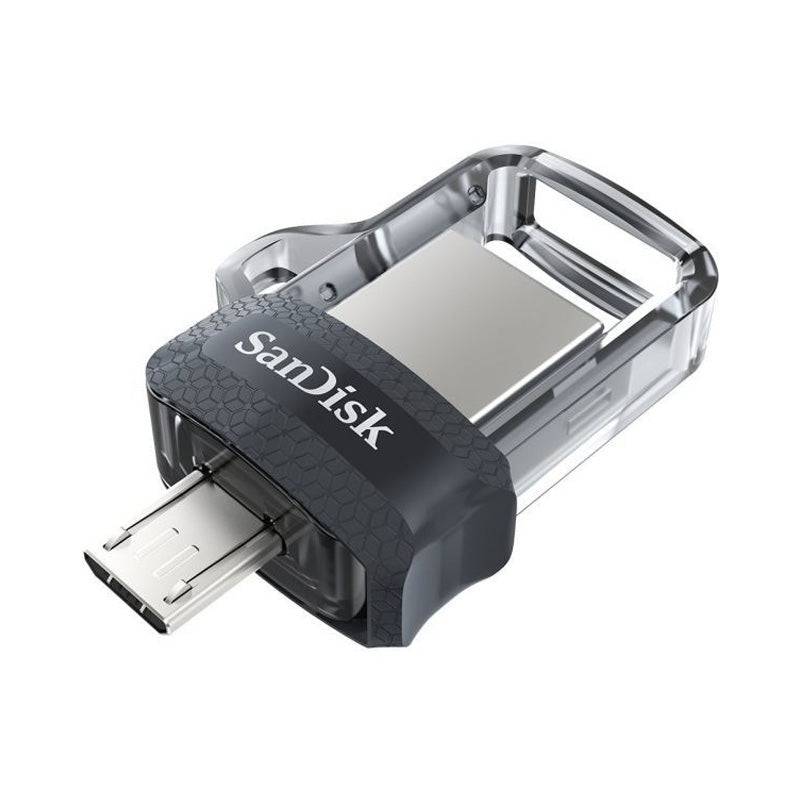 SanDisk Ultra Dual Drive m3.0 - 64GB / Up to 150 MB/s / USB 3.0 / Micro-USB / Black and Silver