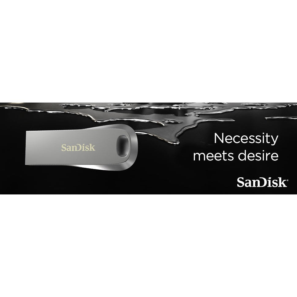 SanDisk Ultra Luxe Flash Drive - 128GB / Up to 400 MB/s / USB 3.2 Gen 1 / Silver-SDCZ74-128G-G46