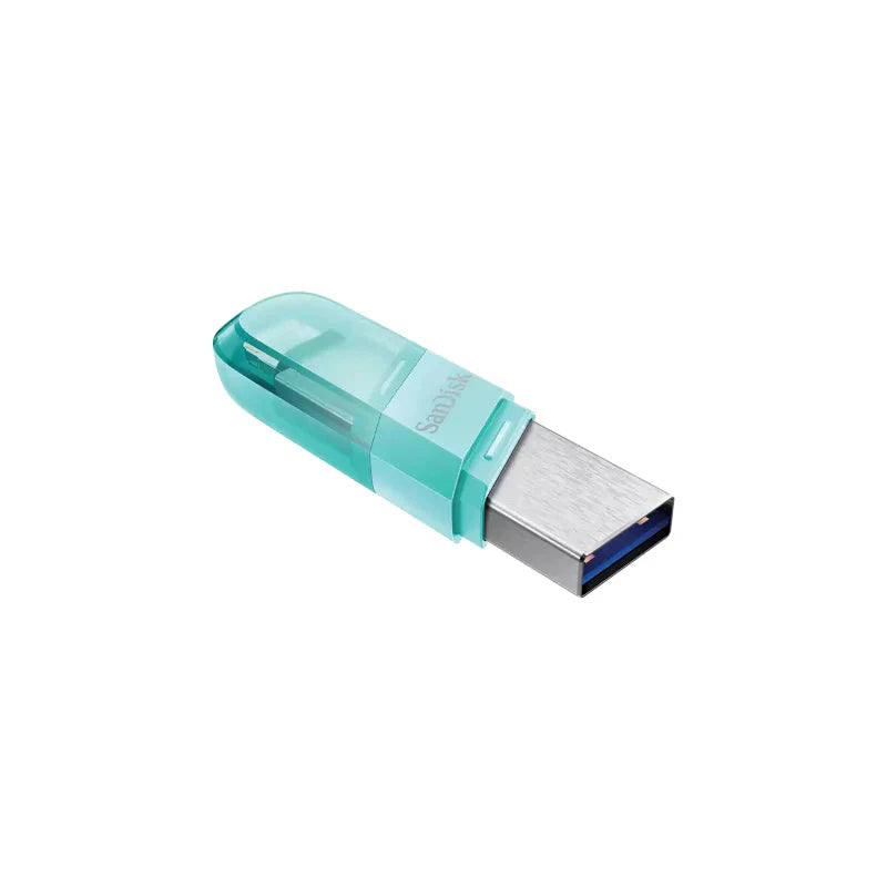 SanDisk iXpand Flash Drive Flip - 128GB / USB 3.1 Gen 1 / Lightning / Ice Mint