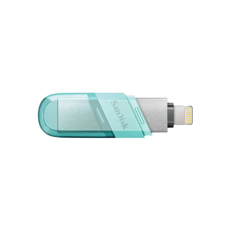 SanDisk iXpand Flash Drive Flip - 128GB / USB 3.1 Gen 1 / Lightning / Ice Mint