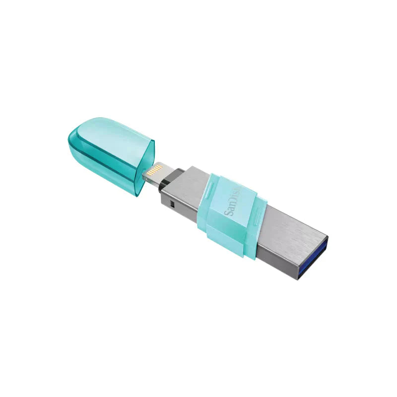 SanDisk iXpand Flash Drive Flip - 128GB / USB 3.1 Gen 1 / Lightning / Ice Mint
