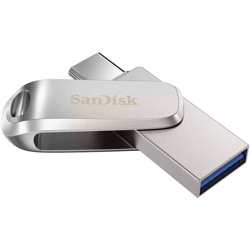 Sandisk Ultra Dual Drive Luxe Flash Drive – 256Gb/ 400Mb/S/ Usb 3.1 Gen 1/ Type-C/ Silver