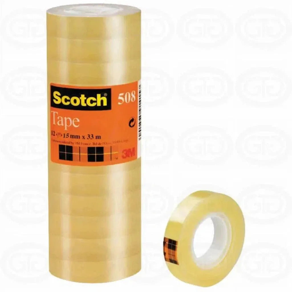 Scotch® 508 Easy Tear Transparent Tape - 19 Mm X 33 M, 8 Rolls/Pack