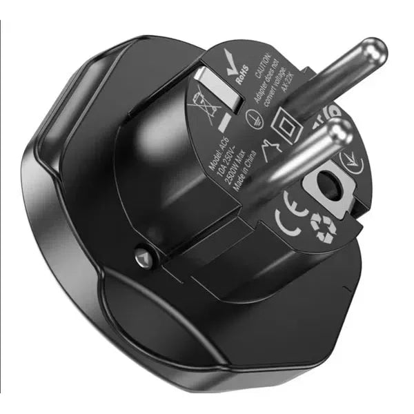 Hoco AC6 Unimpeded universal conversion plug(EU) - Black
