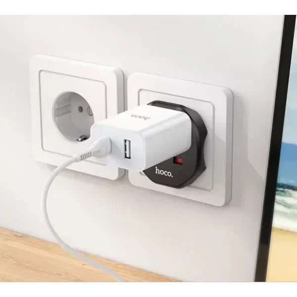 Hoco AC6 Unimpeded universal conversion plug(EU) - Black