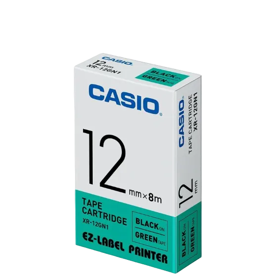 Casio Black on Green Label Tape Cassette