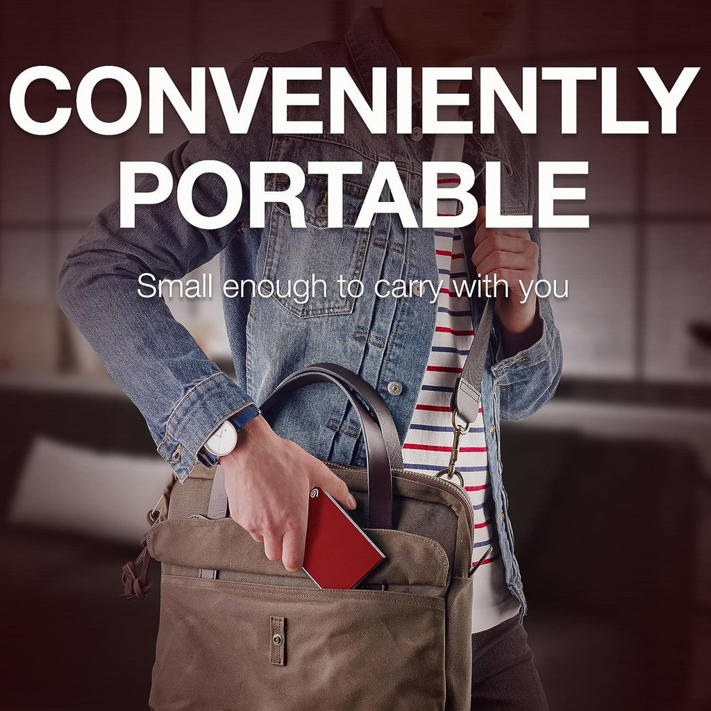 Seagate One Touch 1TB External HDD with Password Protection Red (STKY1000403)