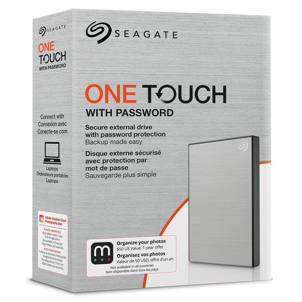 Seagate One Touch 2TB External HDD with Password Protection Silver (STKY2000401)