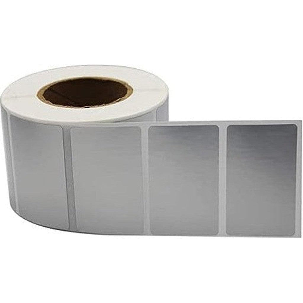 Silver Polyester Labels 50Mm X 25Mm