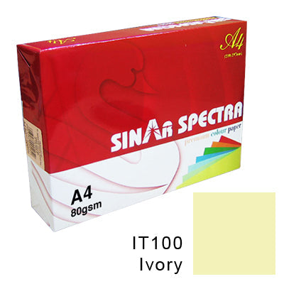 Sinar Spectra Colour Paper A4 80 Gsm IT 100 Ivory Colour