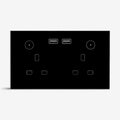 Smart Double Wallmount Socket With USB Wi-Fi - Black