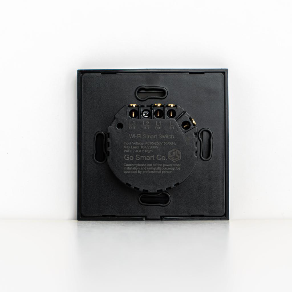 Smart Light Switch 2 Gang WiFi - Black