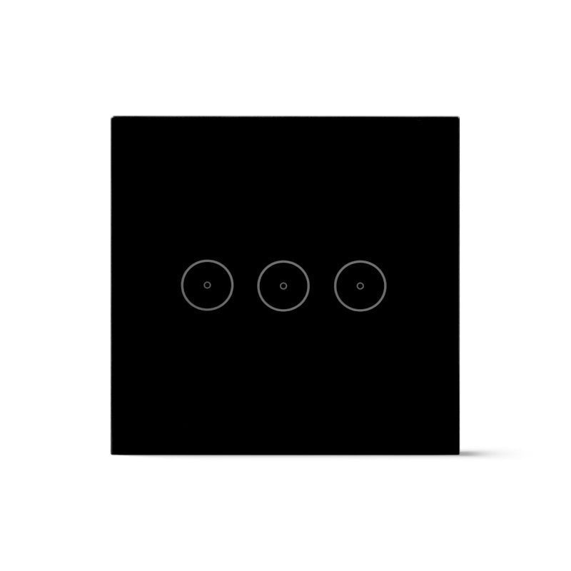 Smart Light Switch 3 Gang WiFi - Black
