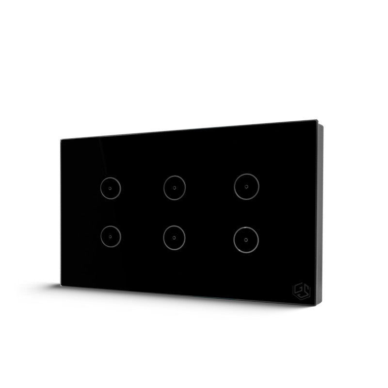 Smart Light Switch 6 Gang WiFi - Black