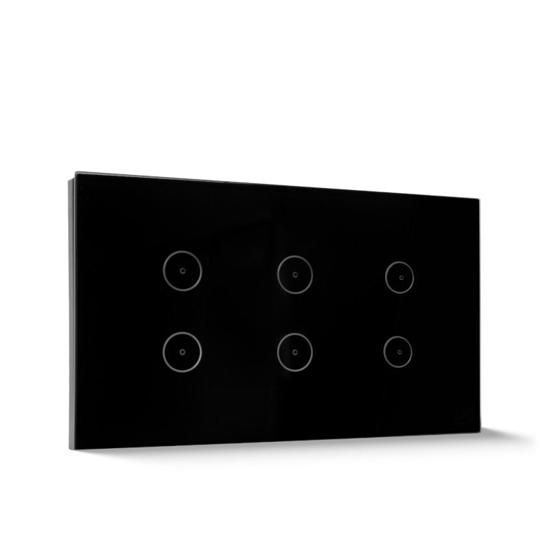 Smart Light Switch 6 Gang WiFi - Black