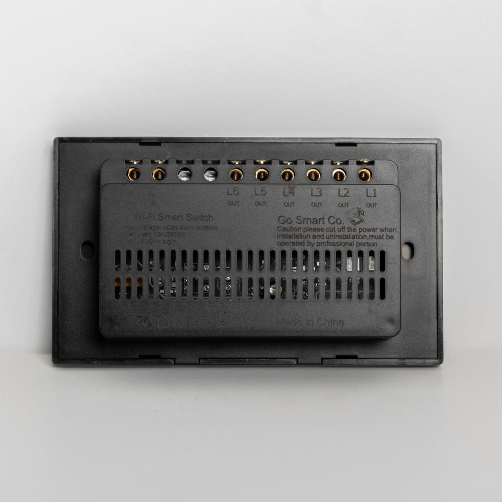Smart Light Switch 6 Gang WiFi - Black