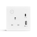 Smart Single Wallmount Socket With USB WI-Fi - White