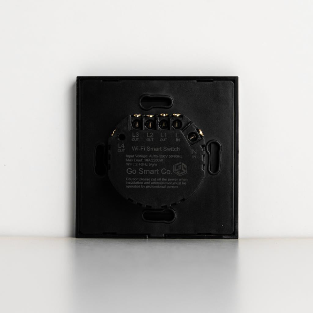 Smart Switch Light 4 Gang Small WIFi -Black