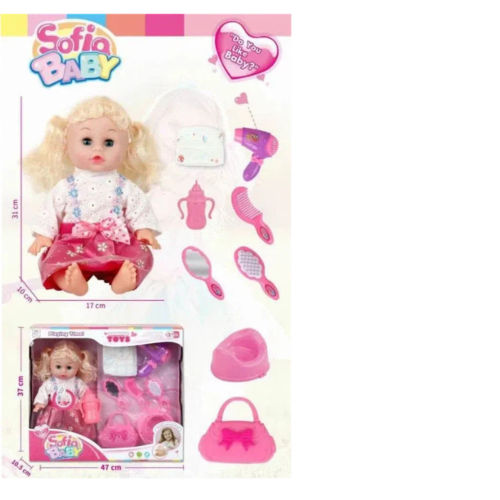 Sofia Baby Doll Toy With Accessories-Tx858-D287