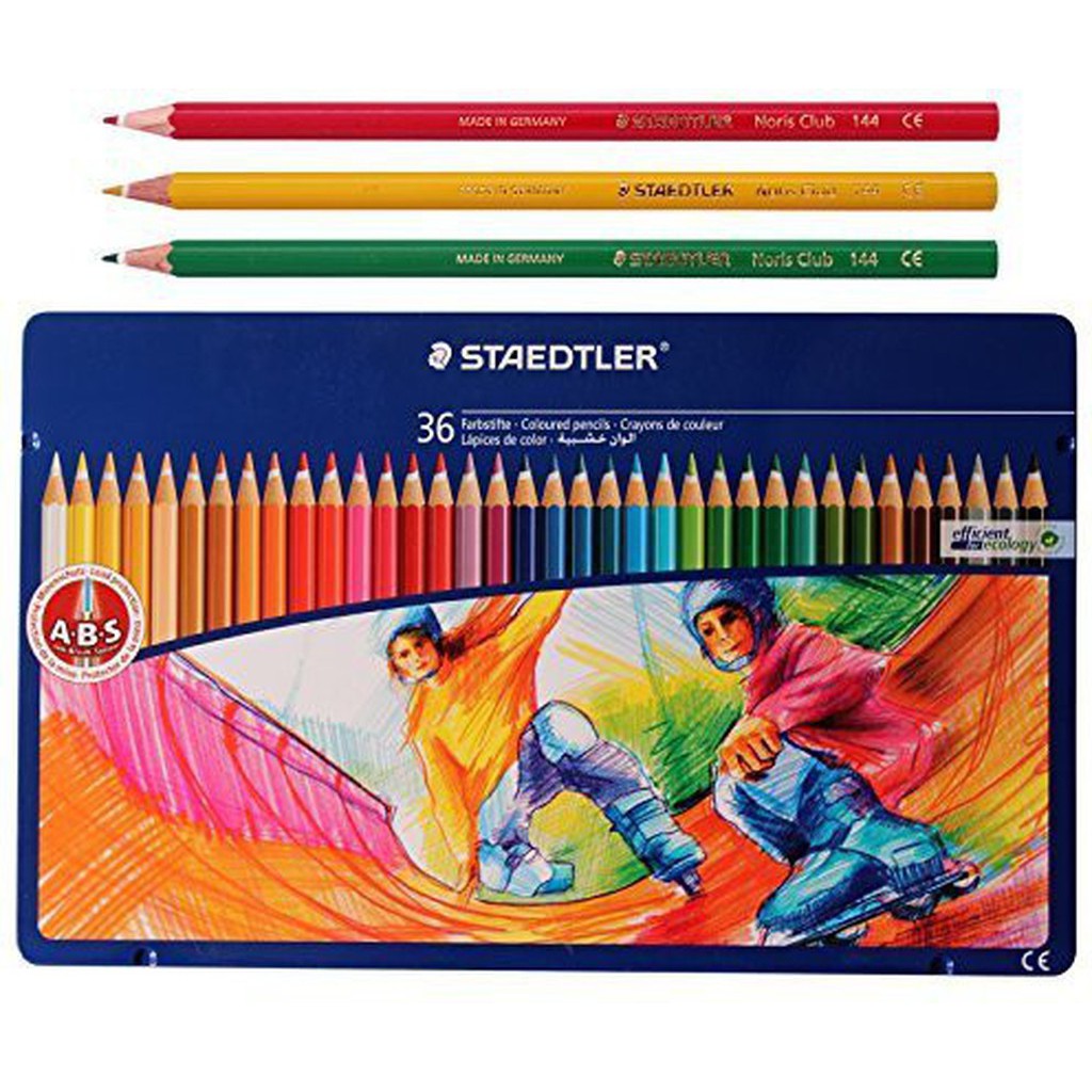 Staedtler 145 Assorted Colored Pencils In Motif Tin - Set Of 36