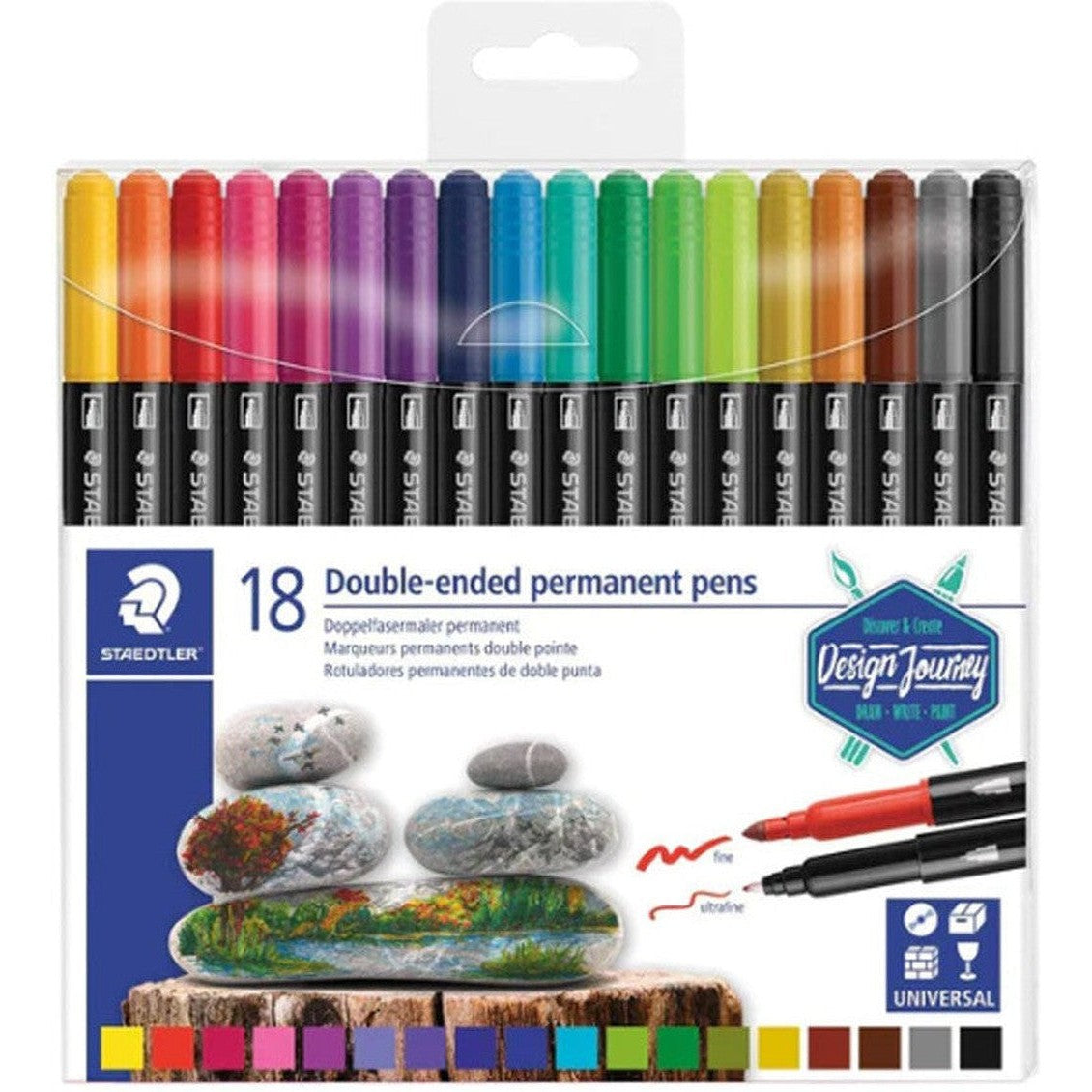 Staedtler 18 Double Ended Permanent Pens