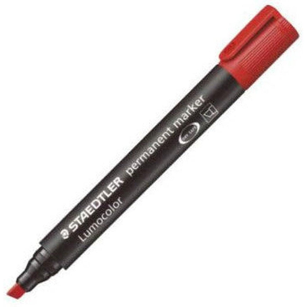 Staedtler 350-2 Chisel Tip Permanent Marker Red Pack Of 10