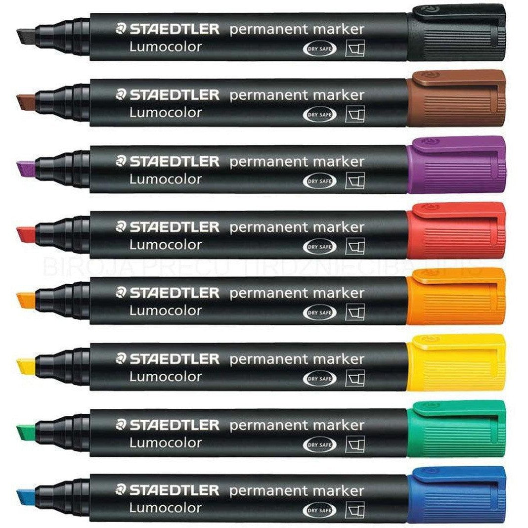 Staedtler 350-3 Chisel Tip Permanent Marker - Pack Of 10