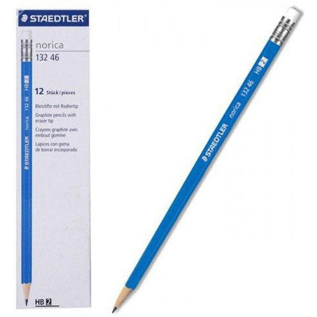 Staedtler Norica Graphite Pencil With Eraser Tip - 132 46 - Hb 2 (12Pcs/Pkt)