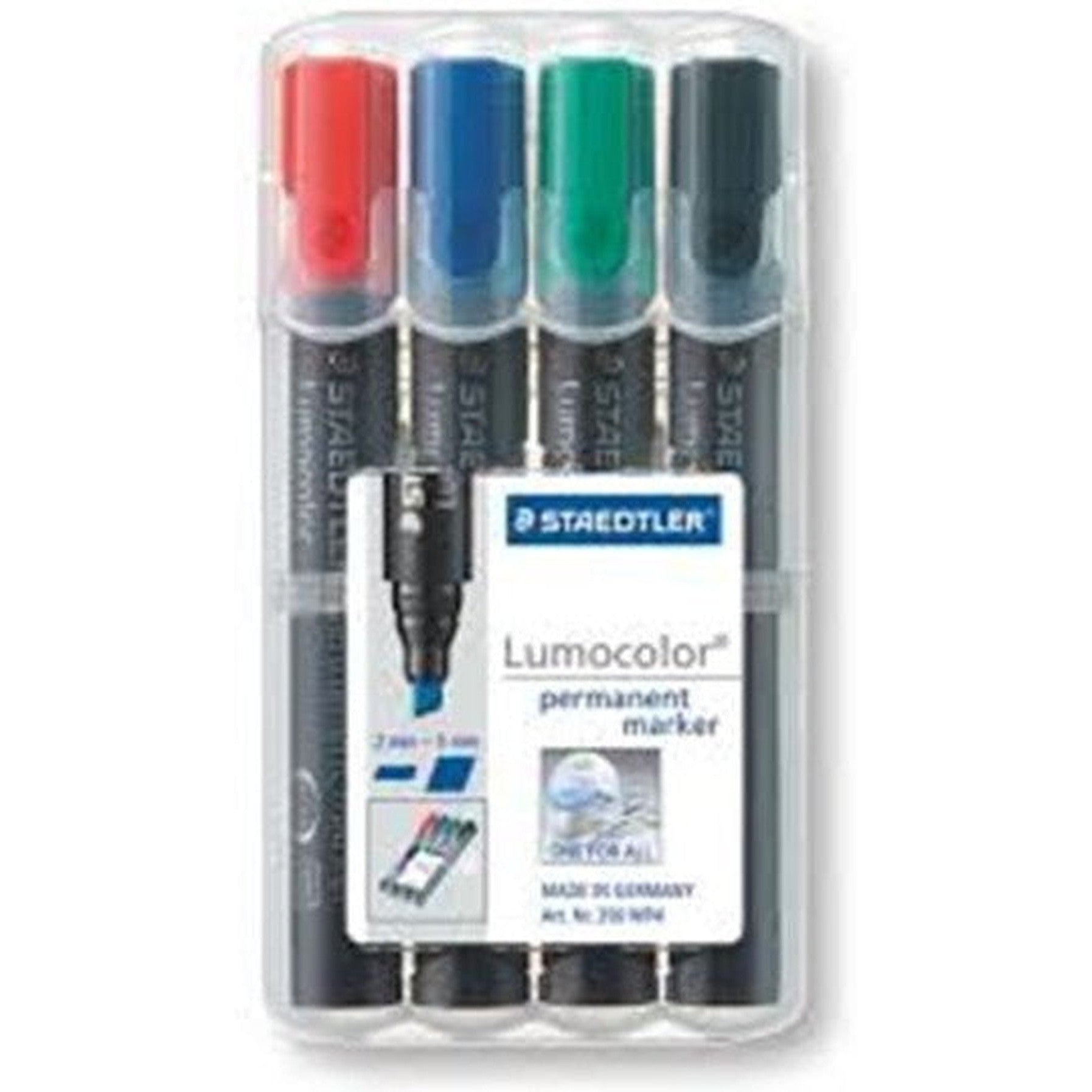 Staedtler Permanent Marker Chisel Tip Set Of4 -350-Wp4