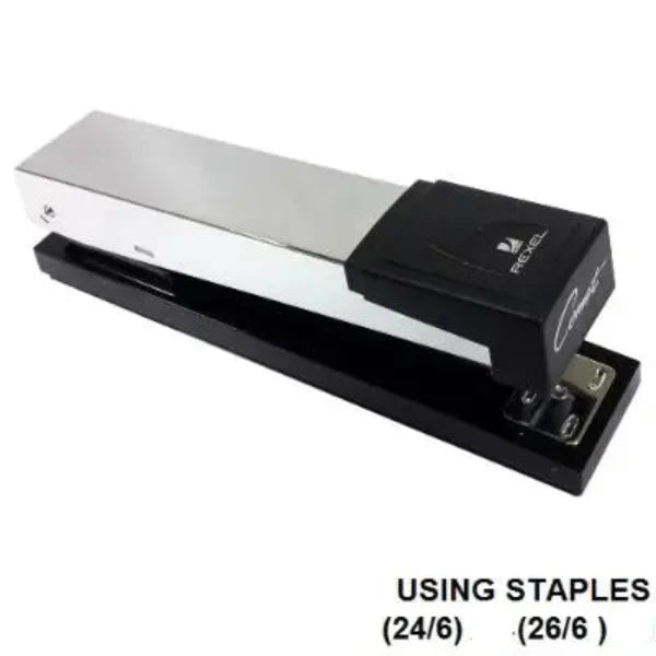Stapler, Rexel, comet 01045, Steel/Black, 25 Sheets, Durable Metal Stapler for Office Desk Accessories or Home Office Supplies