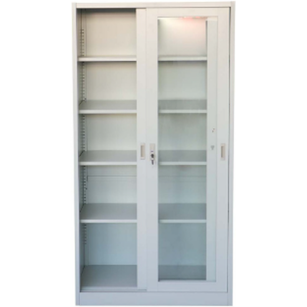 Steel File Cabinet / Locker With Sliding Glass Door