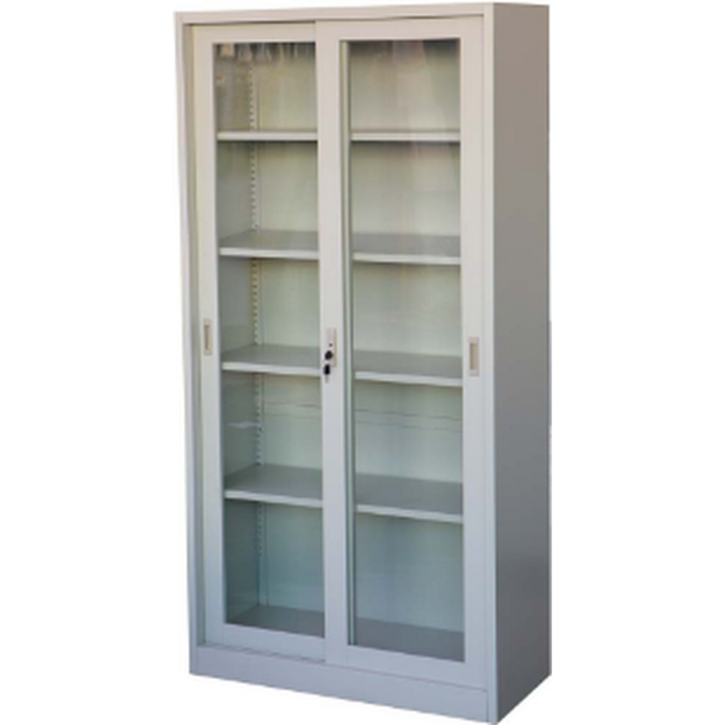 Steel File Cabinet / Locker With Sliding Glass Door