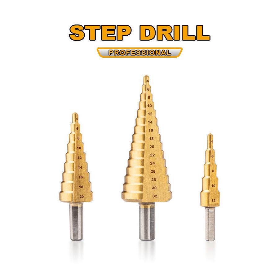 Step Drill Bit / Unibit set - 3 pcs