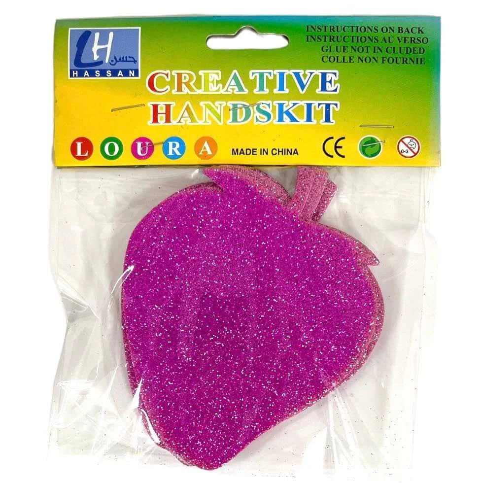 Strawberry Sticky Glitter Foam 4 Pack Pink Color