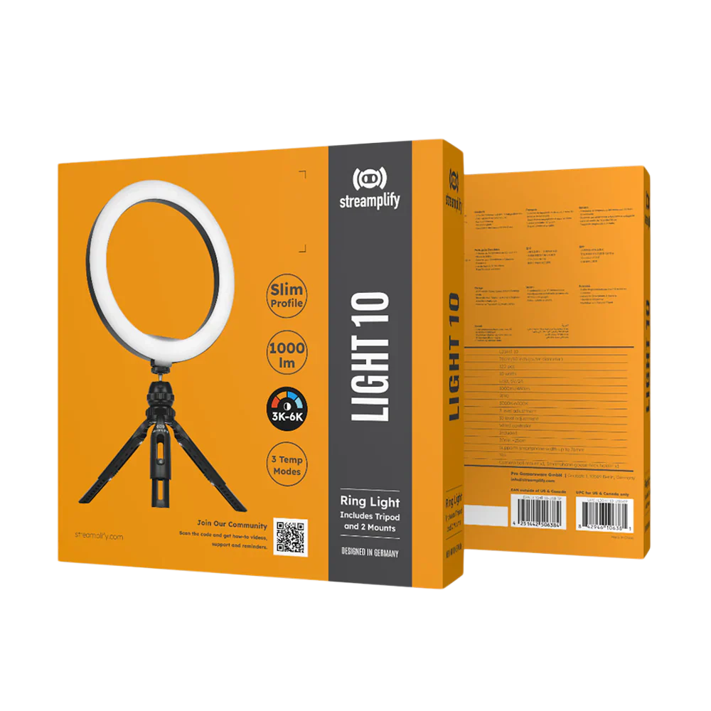 Streamplify LIGHT 10 - 27cm/10 Inch Ring Light