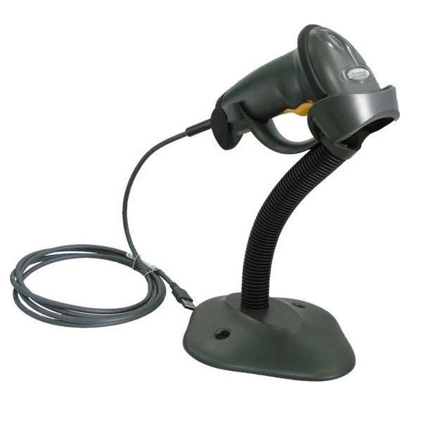 Zebra LS2208-SR20007R-UR 1D Laser Barcode Scanner with Stand (USB, Black)