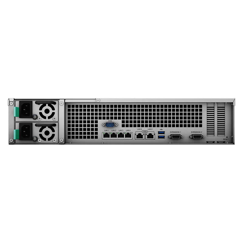 Synology RackStation RS3621xs+ - 216TB / 12x18TB / SATA / 12-Bays / USB / LAN / Rack (2U)