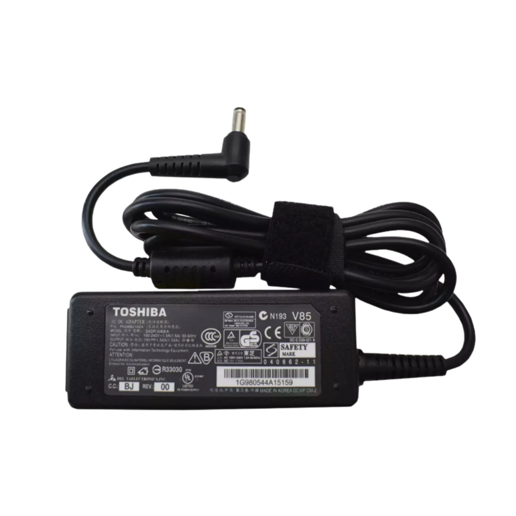 Toshiba Laptop Charger with Power Cable – 30W 19V-1.58A (5.5×2.5mm)