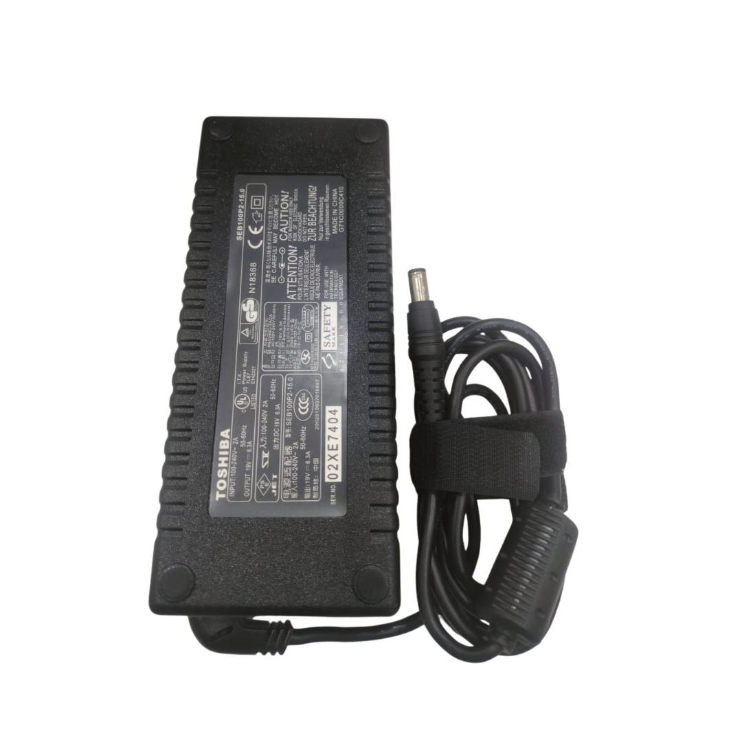 Toshiba Laptop Charger with Power Cable – 120W 19V-6.3A (6.0×3.0mm)