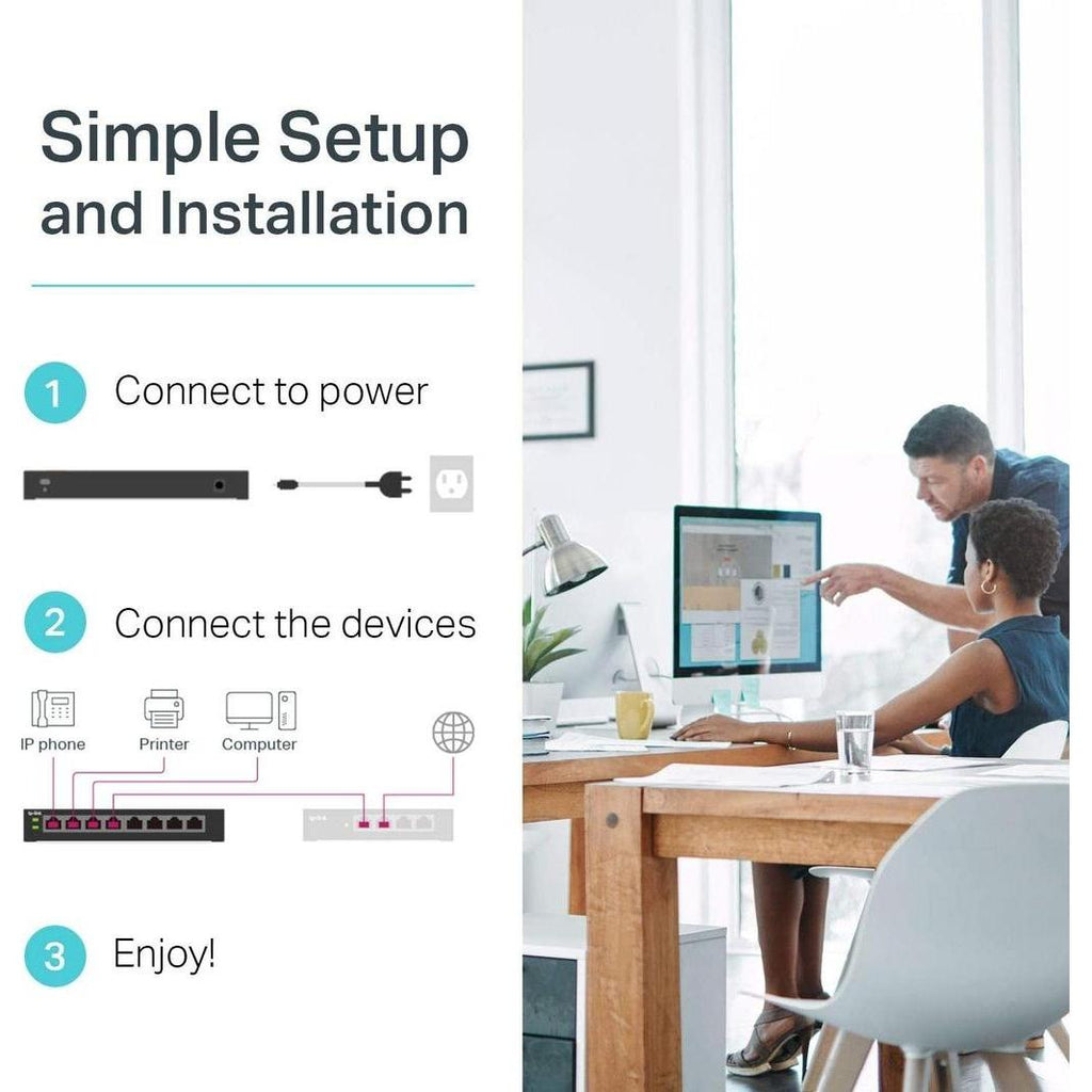 TP-Link 8-Port PoE+ SG1008MP Gigabit Desktop/Rackmount Switch 153W