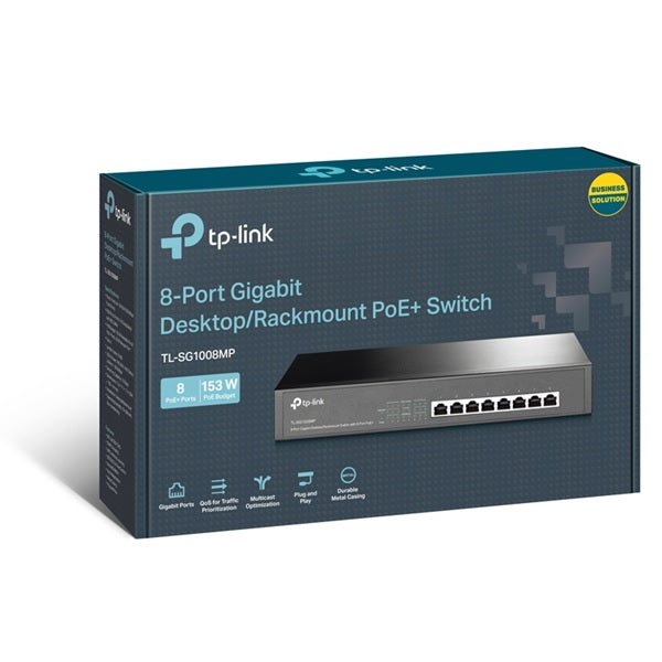 TP-Link 8-Port PoE+ SG1008MP Gigabit Desktop/Rackmount Switch 153W