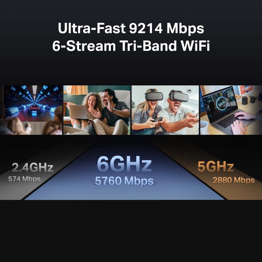 TP-Link Archer BE550 BE9300 Tri-Band Wi-Fi 7 Router, 2.5G