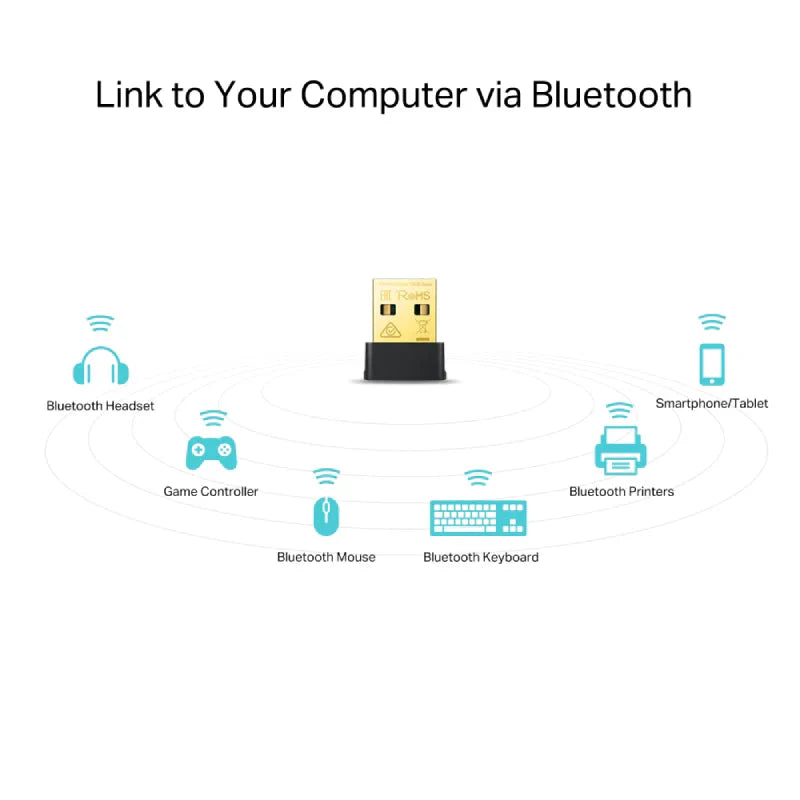 TP-Link (Archer T2UB Nano) AC600 Nano Wi-Fi Bluetooth 4.2 USB Adapter - 5GHz(433Mbps)