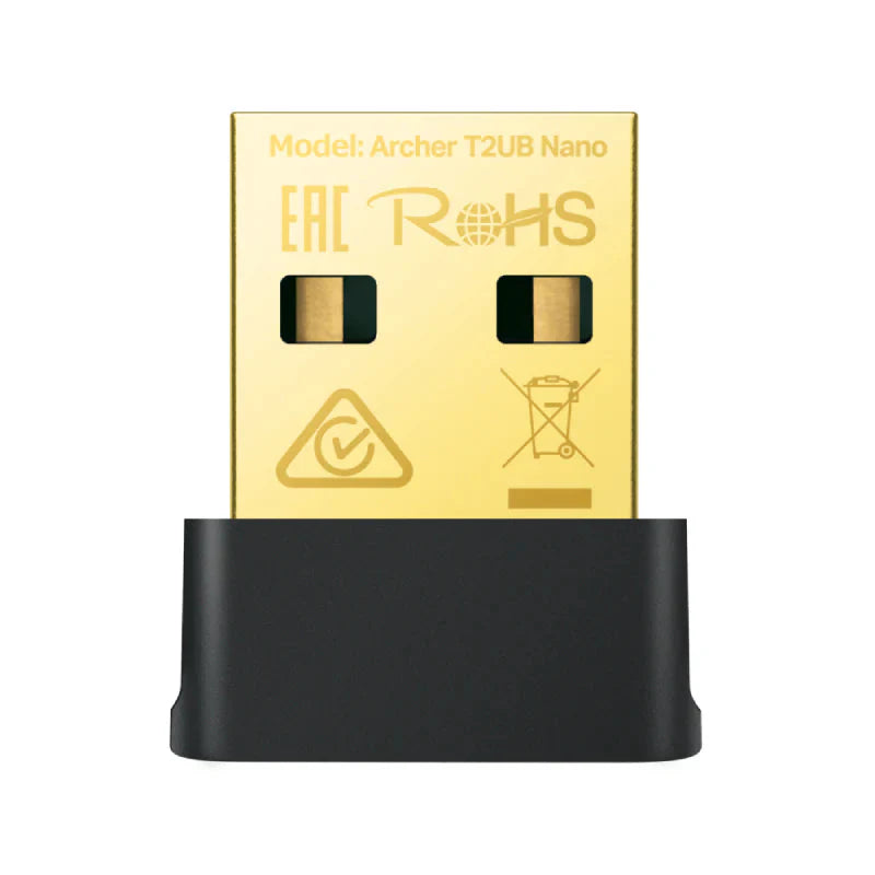 TP-Link (Archer T2UB Nano) AC600 Nano Wi-Fi Bluetooth 4.2 USB Adapter - 5GHz(433Mbps)
