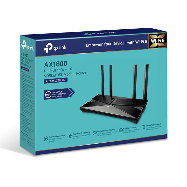 TP-Link Archer VX1800v AX1800 WiFi 6 Modem Router