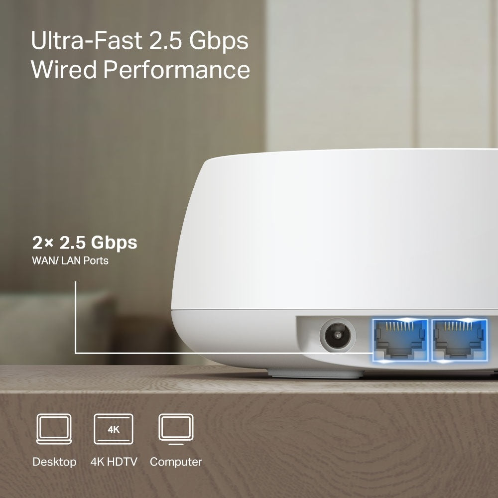 TP-Link Deco BE25 BE3600 Whole Home Mesh WiFi 7 System 2.5G, 1-Pack