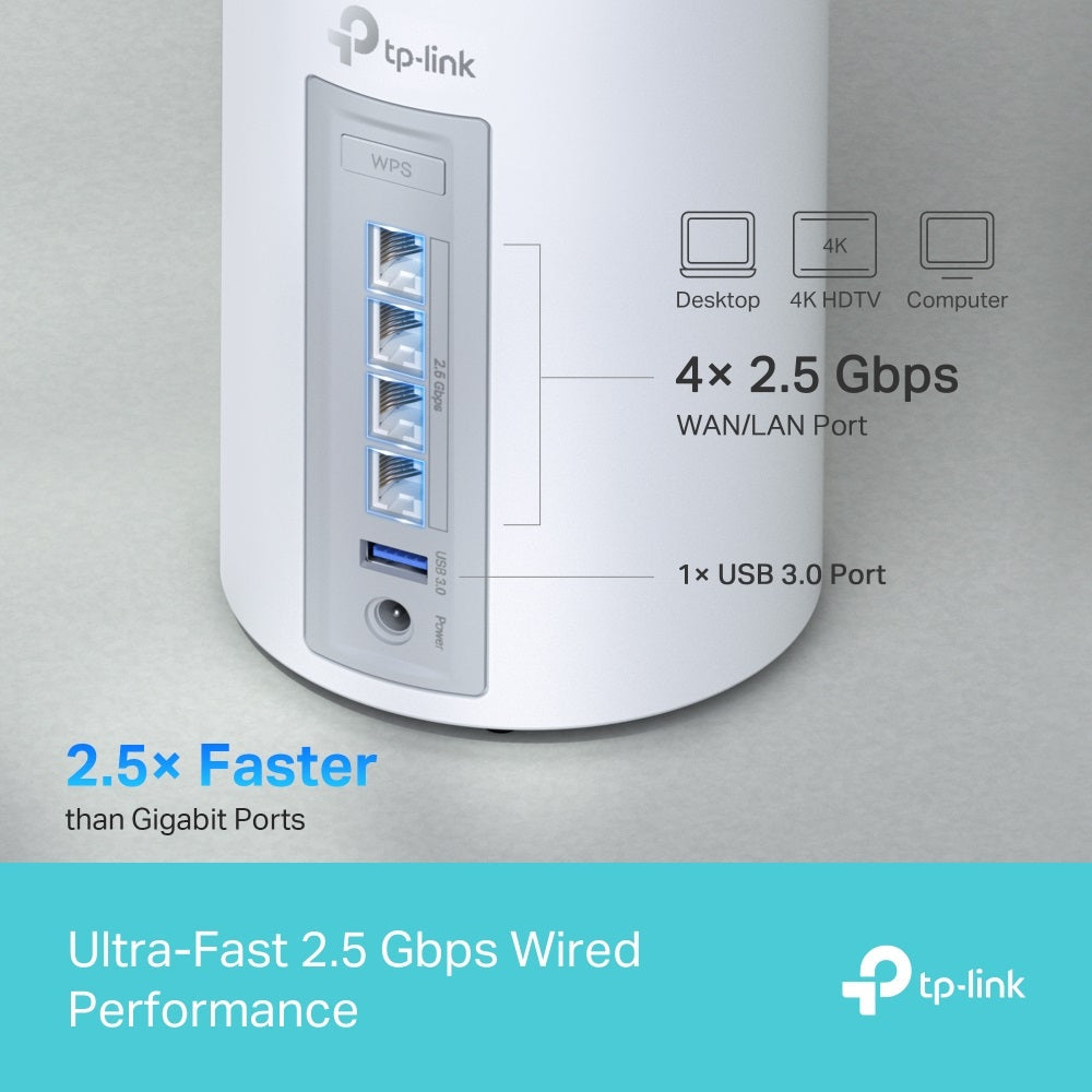 TP-Link Deco BE65 BE9300 Whole Home Mesh WiFi 7 System, 3-Pack
