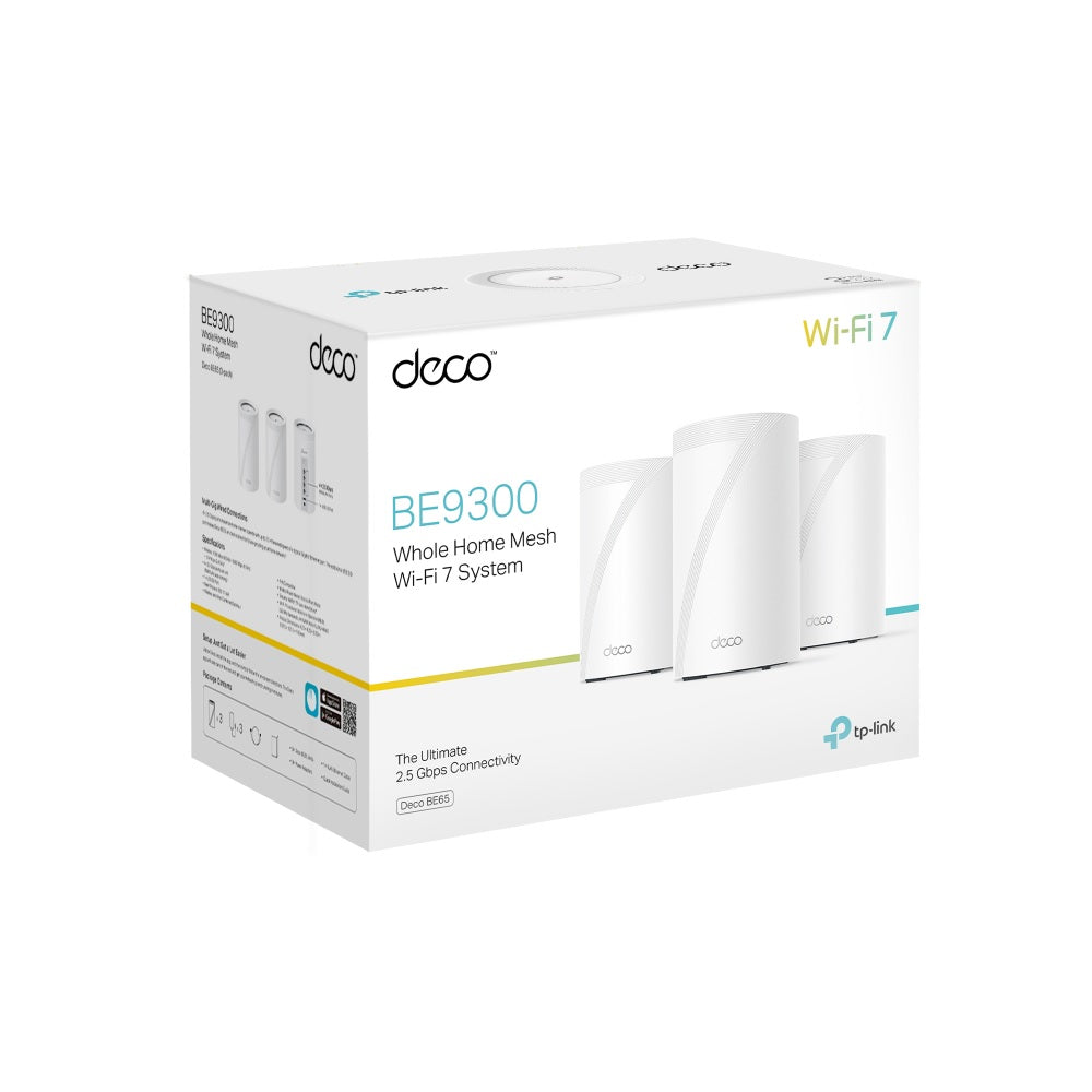TP-Link Deco BE65 BE9300 Whole Home Mesh WiFi 7 System, 3-Pack