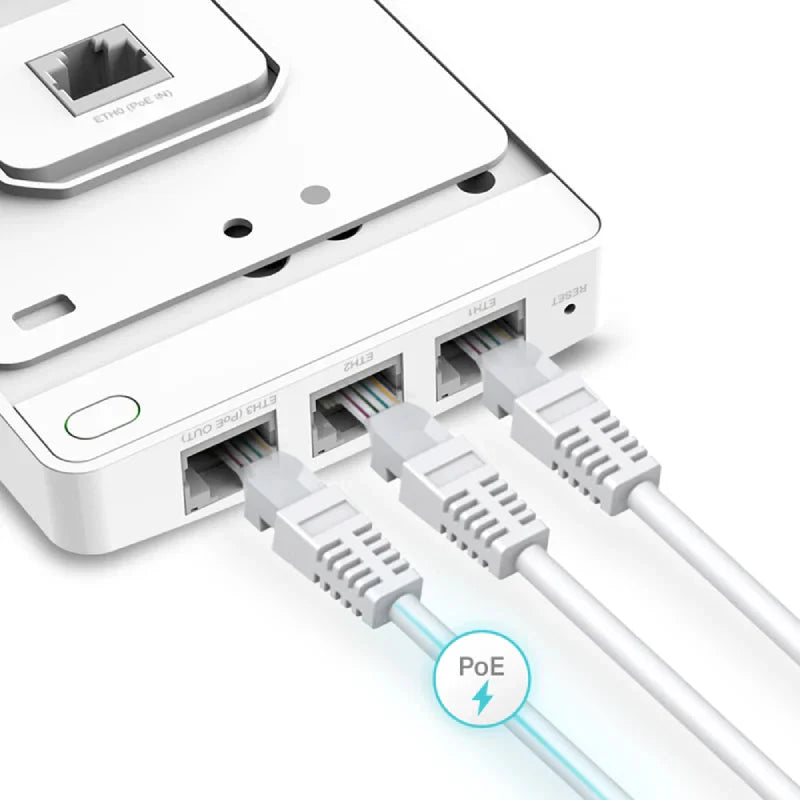TP-Link (EAP235-Wall) Omada AC1200 Wireless MU-MIMO Gigabit Wall Plate Access Point - 5GHz (867Mbps) / Gigabit LAN