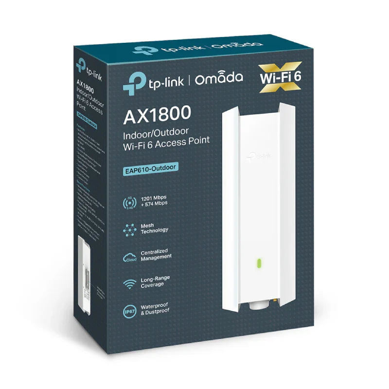 TP-Link EAP610-Outdoor (AX1800) Outdoor WiFi 6 Access Point - 5GHz (1201 Mbps) / Gigabit LAN